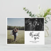 モダンカジュアルChic Thank You Script Photo サンキューカード (スタンド正面)