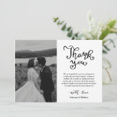 モダンカジュアルScriptの写真に結婚感謝 サンキューカード (スタンド正面)