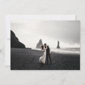 モダンカジュアルScriptの写真に結婚感謝 サンキューカード (裏面)