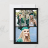 モダンカジュアルScript 4 Photo Graduation Thank You サンキューカード (裏面)