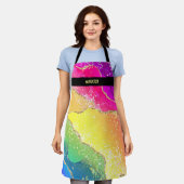 モダンカスカラフルタマイズ名 エプロン (着用した状態)