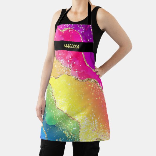 モダンカスカラフルタマイズ名 エプロン (インサイチュ)