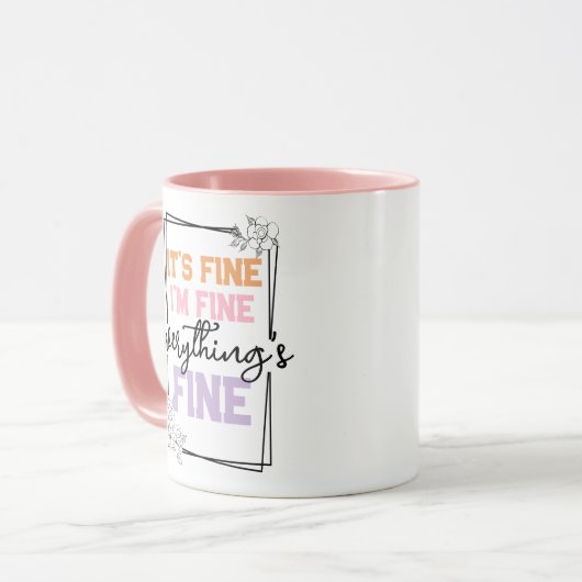 モダンカスタマイズタイポグラフィ引用文カラフルフォント マグカップ (正面左)