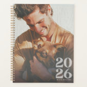 モダンカスタマイズ写真2026 | 白のオーバーレイ プランナー手帳 (正面)