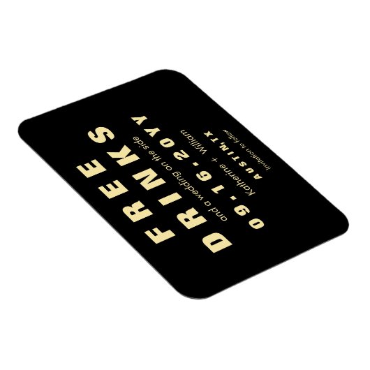 モダンカスタムおもしろい飲み物の日付を保存 マグネット (右側)