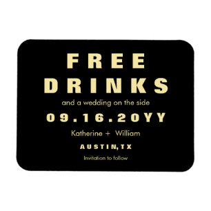 モダンカスタムおもしろい飲み物の日付を保存 マグネット