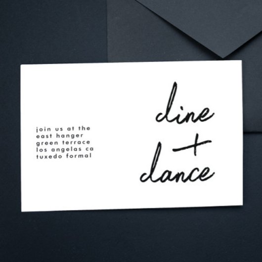 モダンカスタムのディナーとダンスのウェディングレセプション 招待状