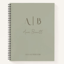 モダンカスタムイニシャル名ダスティージュセージ