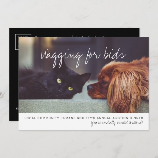 モダンカスタムイベントパーティー 招待状 (正面/裏面)