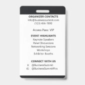 モダンカスタムイベントロゴ従業員ID バッジ (Back)