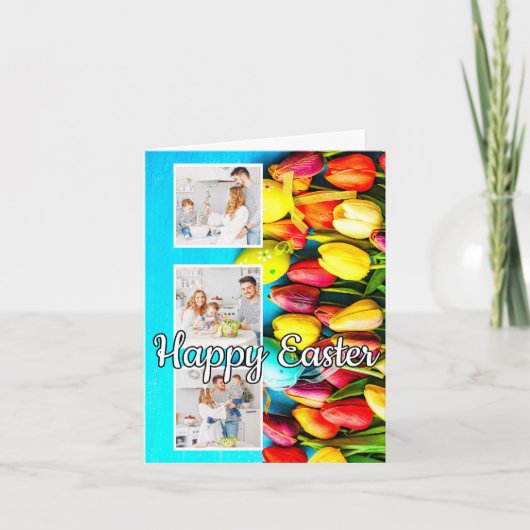 モダンカスタムイースターファミリー写真テンプレート シーズンカード (正面)