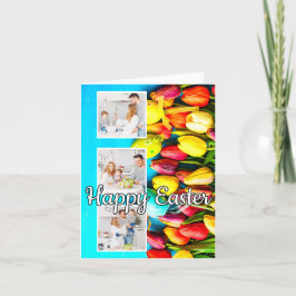 モダンカスタムイースターファミリー写真テンプレート シーズンカード
