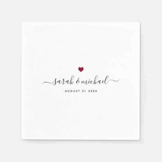 モダンカスタムエレガント書結婚跡 スタンダードカクテルナプキン (正面)
