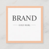 モダンカスタムエレガント桃の割引カード スクエア名刺 (裏面)
