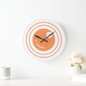 モダンカスタムカメラのレンズ名オレンジ色の黄色 ラージ壁時計 (ホーム)