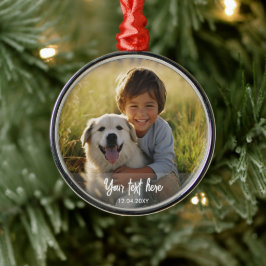 モダンカスタムクリスマス写真文字 メタルオーナメント