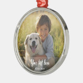 モダンカスタムクリスマス写真文字 メタルオーナメント (左)