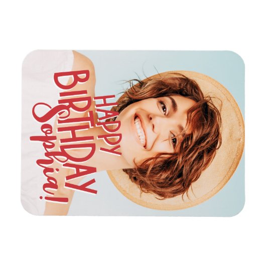 モダンカスタムクールおもしろい誕生日挨拶 マグネット (横)