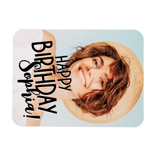 モダンカスタムクールおもしろい誕生日挨拶 マグネット (横)