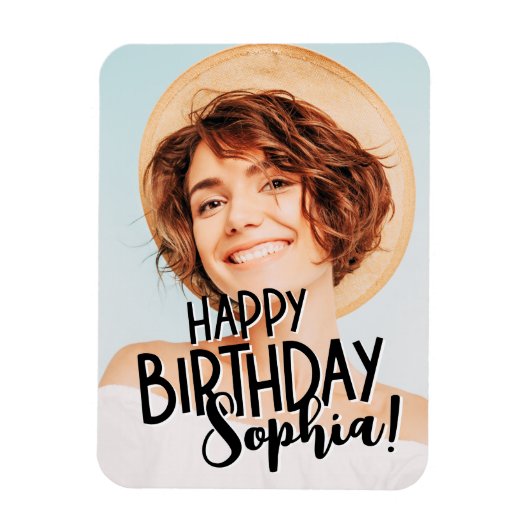 モダンカスタムクールおもしろい誕生日挨拶 マグネット (縦)