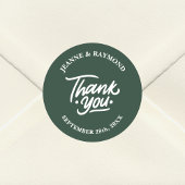 モダンカスタムサージグリーンサンキュー結婚式の引き出物 ラウンドシール
