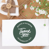 モダンカスタムサージグリーンサンキュー結婚式の引き出物 ラウンドシール