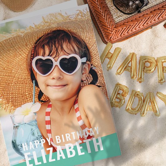 モダンカスタムシンプルシック誕生日挨拶 カード