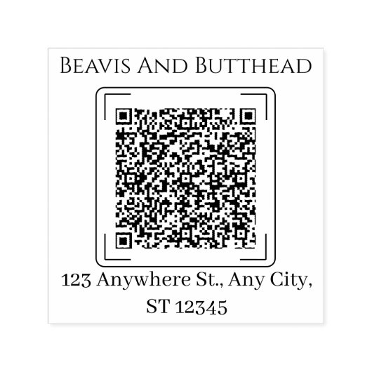 モダンカスタムシンプルミニマルQRコードアドレス セルフインキングスタンプ (デザイン)