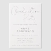 モダンカスタムシンプル卒業式パーティーオーバーレイ ベラム紙招待状 (正面)