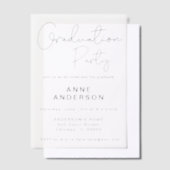 モダンカスタムシンプル卒業式パーティーオーバーレイ ベラム紙招待状 (オフセット)