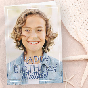 モダンカスタムシンプル誕生日あいさつ カード