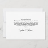 モダンカスタムシンプルScript結婚 Photo's サンキューカード (裏面)