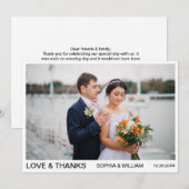 モダンカスタムシンプルScript結婚 Photo's サンキューカード (正面/裏面)