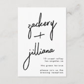 モダンカスタムスタイリッシュ名の披露宴 エンクロージャーカード (正面)