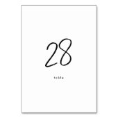 モダンカスタムスタイリッシュ白結婚黒 テーブルナンバー (裏面)