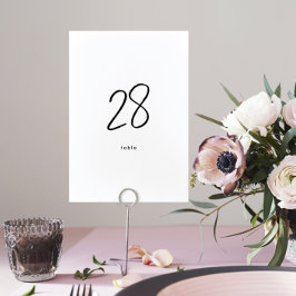 モダンカスタムスタイリッシュ白結婚黒 テーブルナンバー