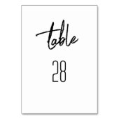 モダンカスタムスタイリッシュ白黒結婚ズ テーブルナンバー (裏面)