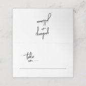 モダンカスタムスタイリッシュ白黒結婚ズ プレイスカード (外部開封)