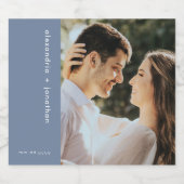 モダンカスタムスパークリングワインワディングフォト スパークリングワインラベル (シングルラベル)