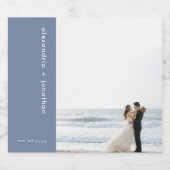 モダンカスタムスパークリングワインワディングフォト スパークリングワインラベル (シングルラベル)