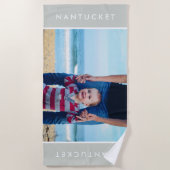 モダンカスタムタイポグラフィスタイリッシュ海 ビーチタオル (正面)