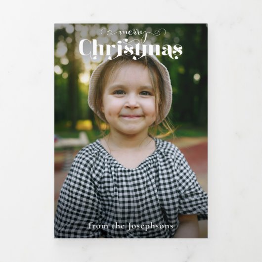 モダンカスタムタイポグラフィ写真 三つ折りカード (カバー)