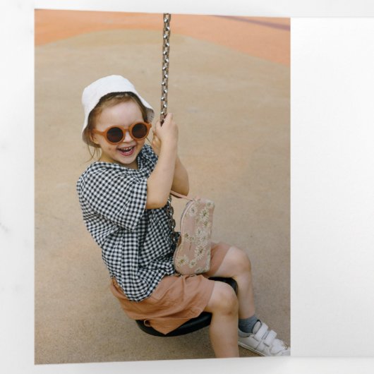 モダンカスタムタイポグラフィ写真 三つ折りカード (内部最初)