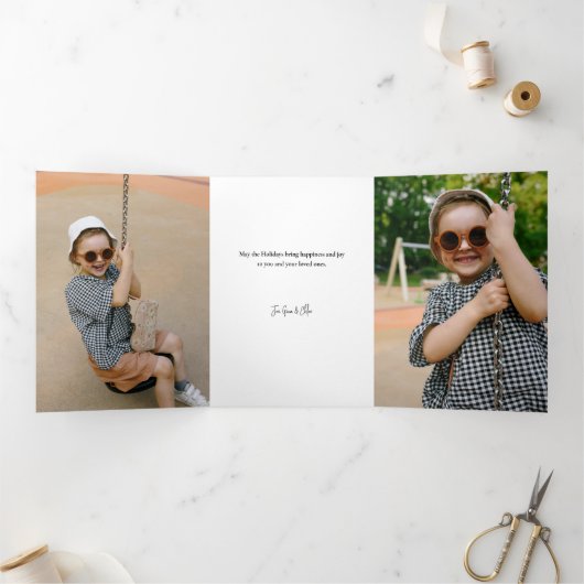 モダンカスタムタイポグラフィ写真 三つ折りカード (内部)