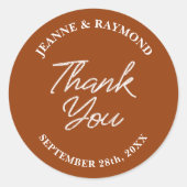 モダンカスタムテラコッタ結婚の感謝の意 ラウンドシール (正面)