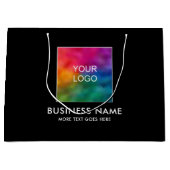 モダンカスタムテンプレート文字ロゴはこちら ラージペーパーバッグ (正面)