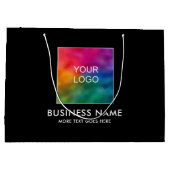 モダンカスタムテンプレート文字ロゴはこちら ラージペーパーバッグ (裏面)