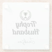 モダンカスタムトロフィーサマンネームブラック ガラスコースター (裏面)