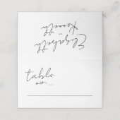 モダンカスタムネーム ブラック ホワイト ウェディング プレイスカード (外部開封)