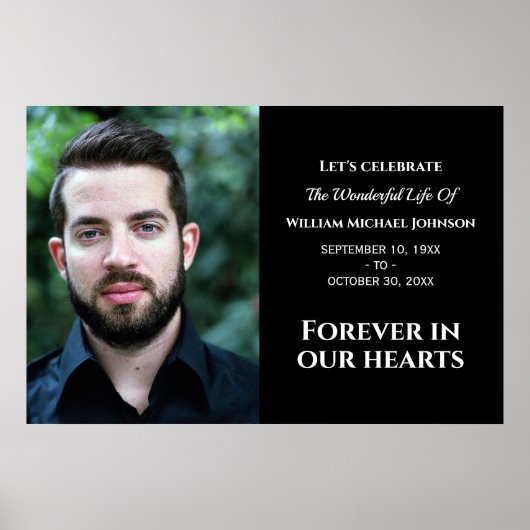 モダンカスタムハート記念写真 ポスター (正面)